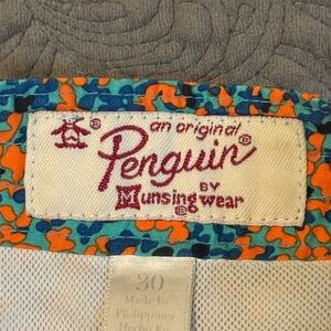 Original Penguin Blue and Orange Patterned Swim Shorts